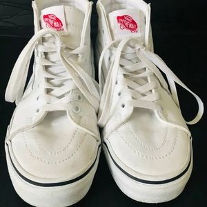 Vans Off The Wall Sk8 Hi Customs White Unisex Mens 6 Women's  7.5